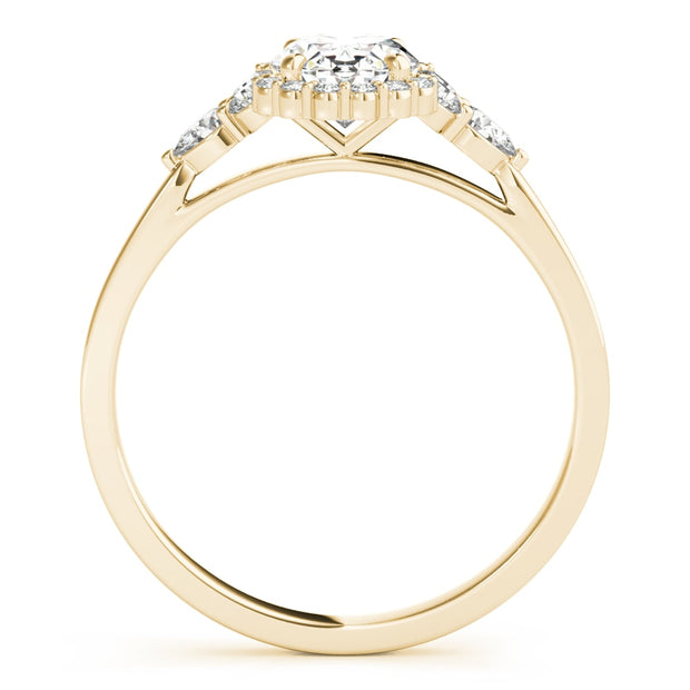 18K Yellow Gold 5/8 ct tw Halo Diamond Engagement Ring