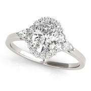18K White Gold 5/8 ct tw Halo Diamond Engagement Ring