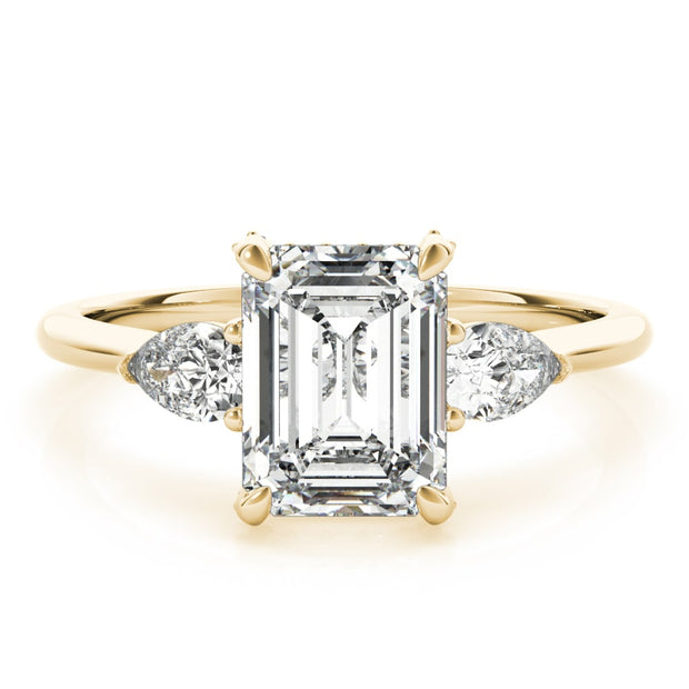 14K Yellow Gold 1 1/2 ct tw Three Stone Diamond Engagement Ring