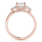 18K Rose Gold 1 1/2 ct tw Three Stone Diamond Engagement Ring