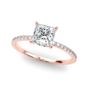 14K Rose Gold 1 ct tw Halo Diamond Engagement Ring