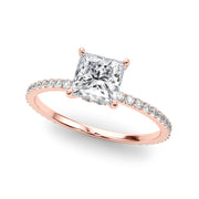 18K Rose Gold 1 ct tw Halo Diamond Engagement Ring