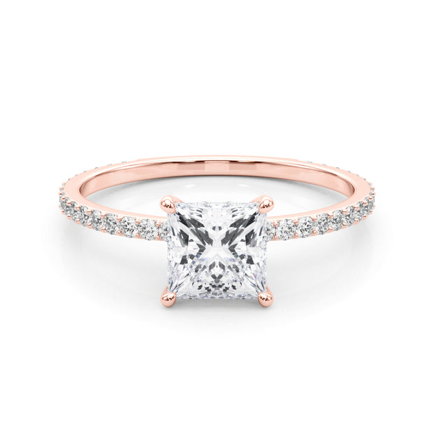 14K Rose Gold 1 ct tw Halo Diamond Engagement Ring