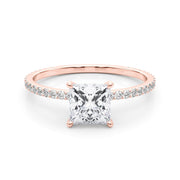 14K Rose Gold 1 ct tw Halo Diamond Engagement Ring