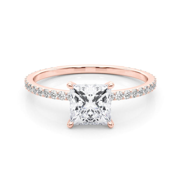 14K Rose Gold 1 ct tw Halo Diamond Engagement Ring