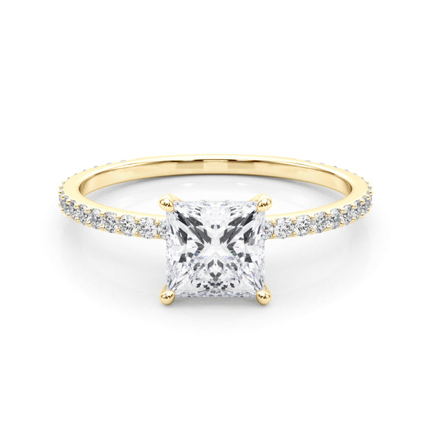 14K Yellow Gold 1 ct tw Halo Diamond Engagement Ring