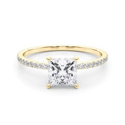18K Yellow Gold 1 ct tw Halo Diamond Engagement Ring
