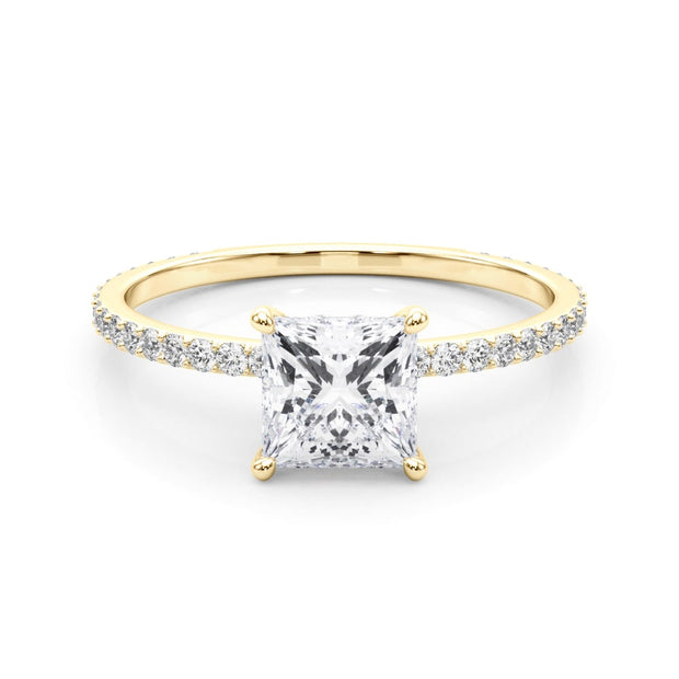 18K Yellow Gold 1 ct tw Halo Diamond Engagement Ring