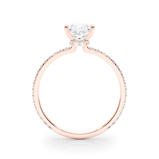 18K Rose Gold 1 ct tw Halo Diamond Engagement Ring
