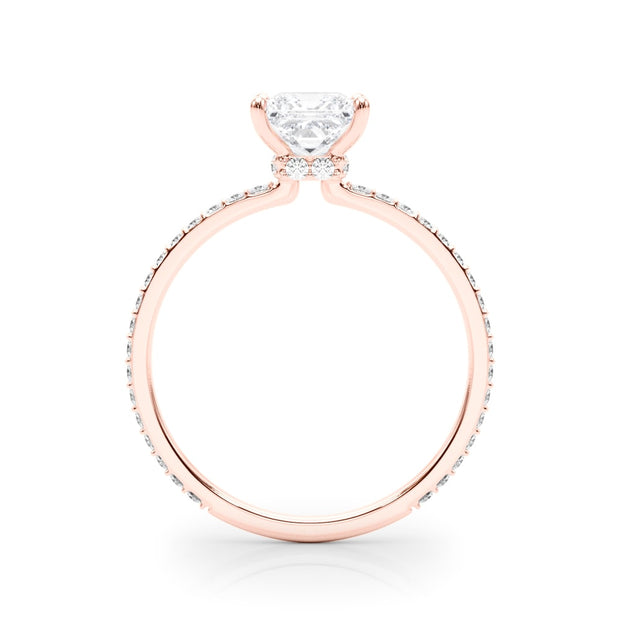 18K Rose Gold 1 ct tw Halo Diamond Engagement Ring
