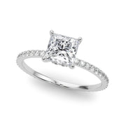 Platinum 1 ct tw Halo Diamond Engagement Ring