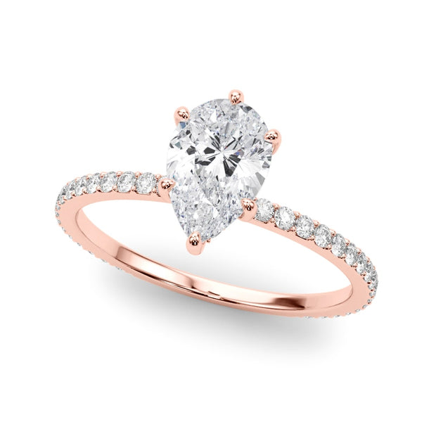 14K Rose Gold 1/3 ct tw Halo Diamond Engagement Ring