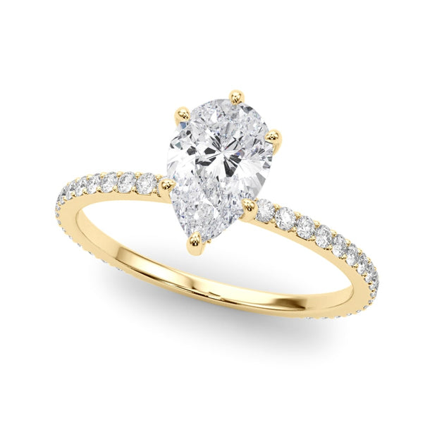 14K Yellow Gold 1/3 ct tw Halo Diamond Engagement Ring