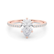 18K Rose Gold 1/3 ct tw Halo Diamond Engagement Ring