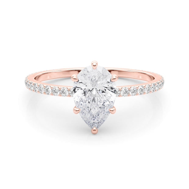 18K Rose Gold 1/3 ct tw Halo Diamond Engagement Ring