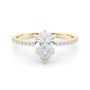 18K Yellow Gold 1/3 ct tw Halo Diamond Engagement Ring