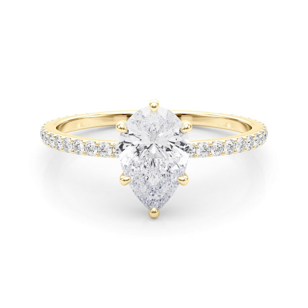 18K Yellow Gold 1/3 ct tw Halo Diamond Engagement Ring