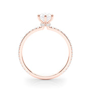 18K Rose Gold 1/3 ct tw Halo Diamond Engagement Ring