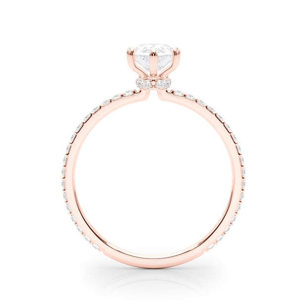 18K Rose Gold 1/3 ct tw Halo Diamond Engagement Ring