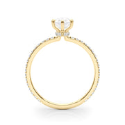 14K Yellow Gold 1/3 ct tw Halo Diamond Engagement Ring