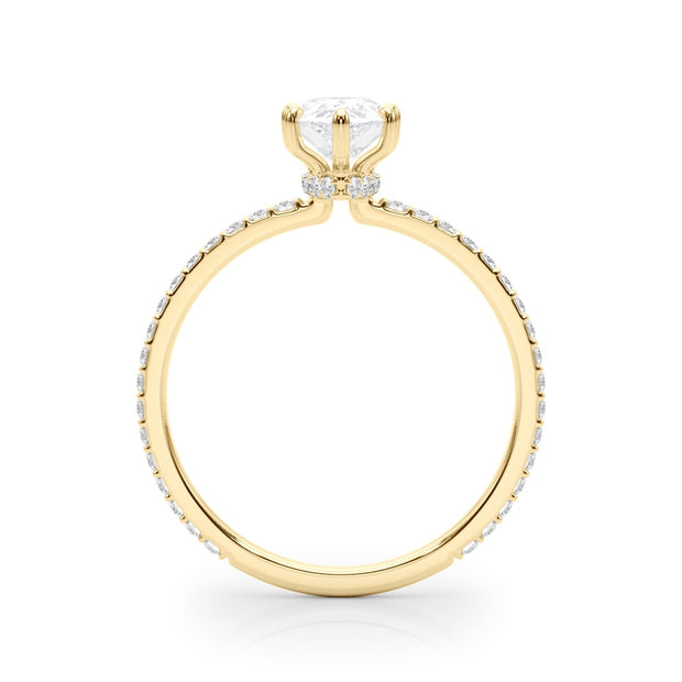 14K Yellow Gold 1/3 ct tw Halo Diamond Engagement Ring