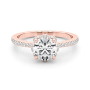 14K Rose Gold 1 1/4 ct tw Halo Diamond Engagement Ring