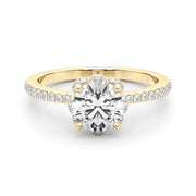 18K Yellow Gold 1 1/4 ct tw Halo Diamond Engagement Ring