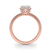 18K Rose Gold 1 1/4 ct tw Halo Diamond Engagement Ring