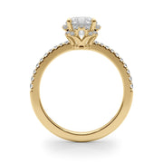 14K Yellow Gold 1 1/4 ct tw Halo Diamond Engagement Ring