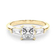 18K Yellow Gold 1 ct tw Three Stone Diamond Engagement Ring