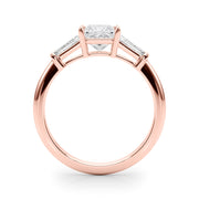 18K Rose Gold 1 ct tw Three Stone Diamond Engagement Ring