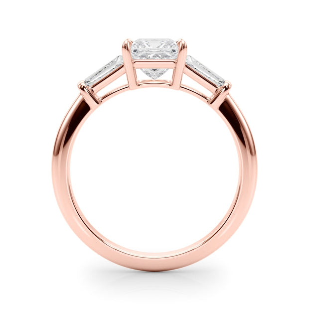 18K Rose Gold 1 ct tw Three Stone Diamond Engagement Ring