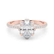 18K Rose Gold 1/2 ct tw Halo Diamond Engagement Ring
