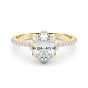 18K Yellow Gold 1/2 ct tw Halo Diamond Engagement Ring