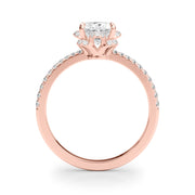 18K Rose Gold 1/2 ct tw Halo Diamond Engagement Ring