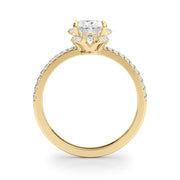 18K Yellow Gold 1/2 ct tw Halo Diamond Engagement Ring
