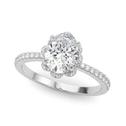 18K White Gold 1/2 ct tw Halo Diamond Engagement Ring