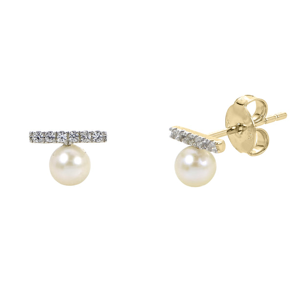 14KT Yellow Gold Freshwater Pearl Earring