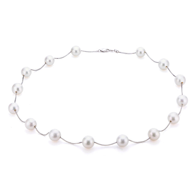 14KT White Gold Freshwater Pearl Necklace