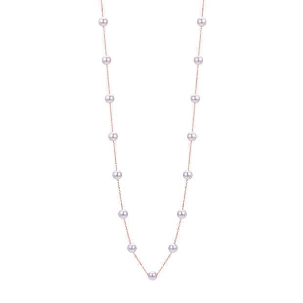 14KT Rose Gold Akoya Pearl Necklace