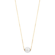 14KT Yellow Gold Akoya Pearl Solitaire Necklace