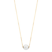 14KT Yellow Gold Akoya Pearl Solitaire Necklace