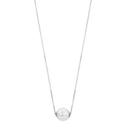 14KT White Gold Akoya Pearl Solitaire Necklace