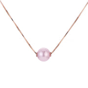 14KT Rose Gold Freshwater Pearl Solitaire Necklace