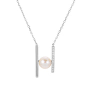 14KT White Gold Freshwater Pearl Necklace