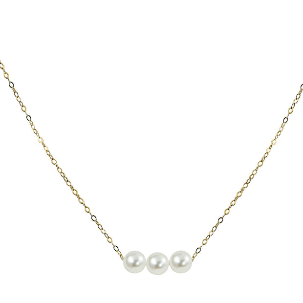 14KT Yellow Gold Akoya Pearl Necklace