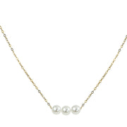 14KT Yellow Gold Akoya Pearl Necklace