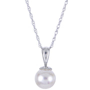 14KT White Gold Akoya Pearl Pendant