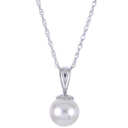 14KT White Gold Akoya Pearl Pendant