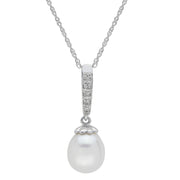 14KT White Gold Freshwater Pearl Pendant